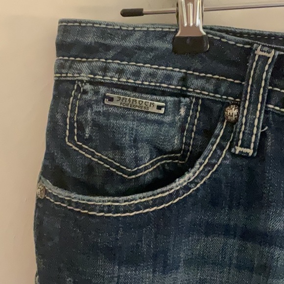 ReRock for Express Skinny Low Rise Jeans, Size 10S, Dark Blue Denim - Picture 7 of 10